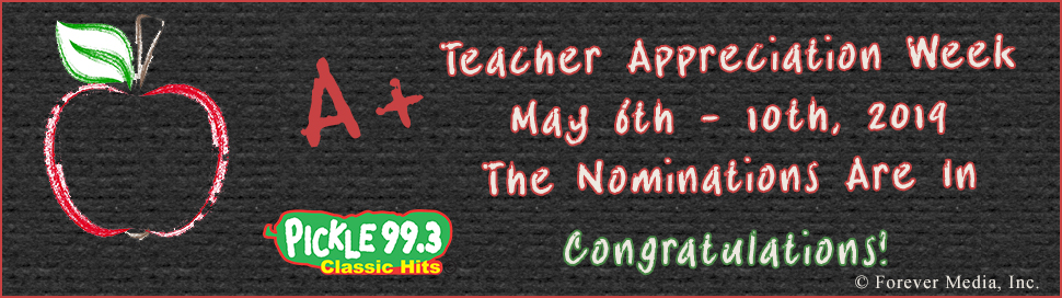 Congratulations Teacher Appreciation Banner for Web 042319 Pickle 99.3 Congratulations Teacher Appreciation Banner for Web 042319 Pickle 99.3